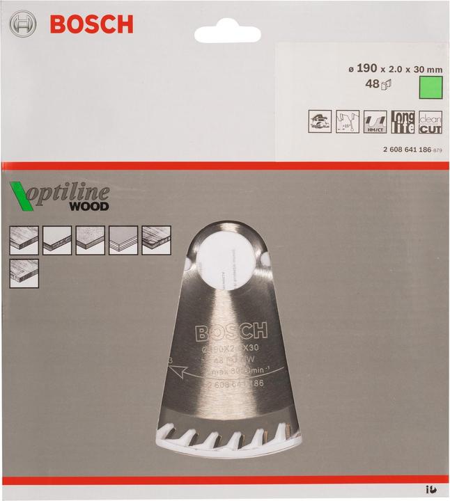 Actual product image Bosch Professional Zubehör PRO Wood circular saw blade, 190 x 2 x 30 mm