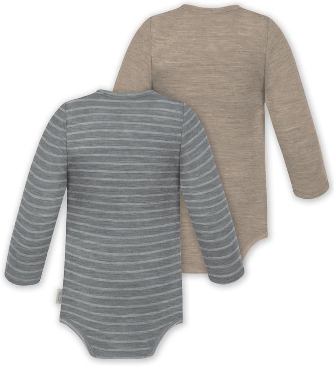 Actual product image Normani 2-pack baby merino bodysuit long sleeve "Auckland" - 9373 (62)