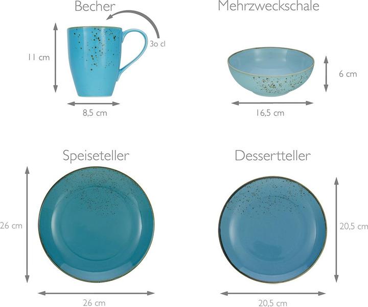 Image du produit CreaTable nature aqua (16 pièce(s))
