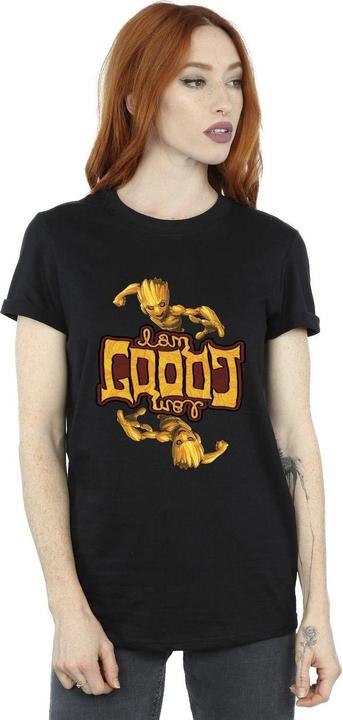 Actual product image Womens/Ladies Guardians Of The Galaxy Groot Inverted Grain Cotton Boyfriend T-Shirt (M)