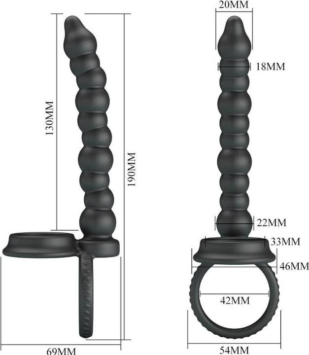 Produktbild Pretty Love Dillion Double Penetration Cock Ring Black