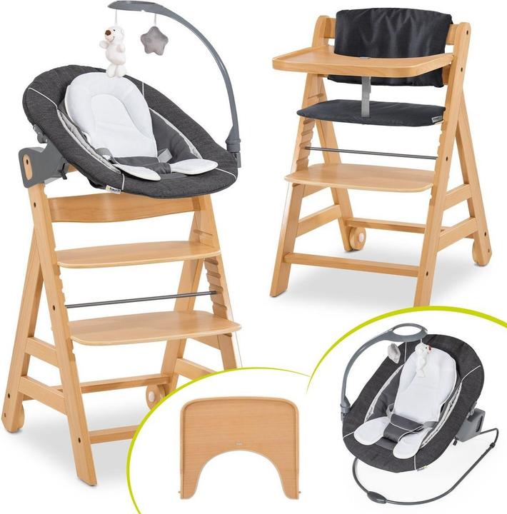 Hauck Hochstühle Alpha Move Natur 5-tlg. Newborn Set Deluxe (Hochstuhl)