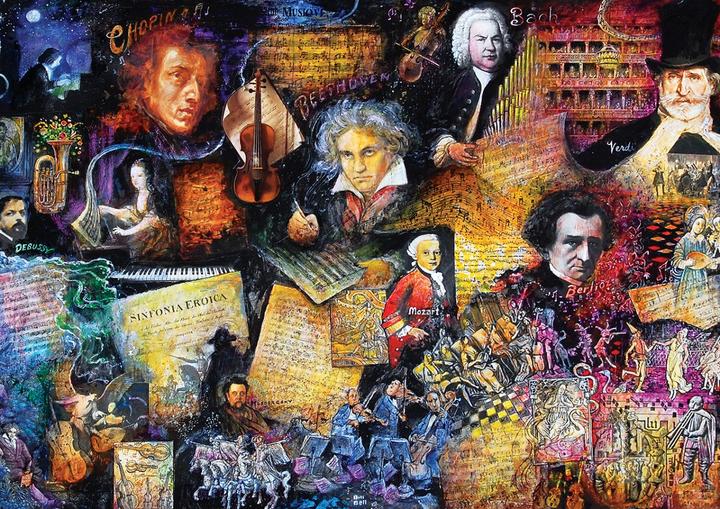 Immagine prodotto Heidi Cheese Line HeiDi Art Puzzle 260 pezzi 5031 Compositori classici famosi (260 pezzi)