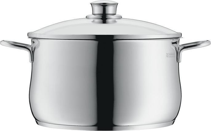 Productafbeelding WMF Kookpot Vleespan Inductie 16cm Glazen Deksel Diadem Plus Roestvrij Staal 18/10 (16 cm, Steelpan, Roestvrij staal)