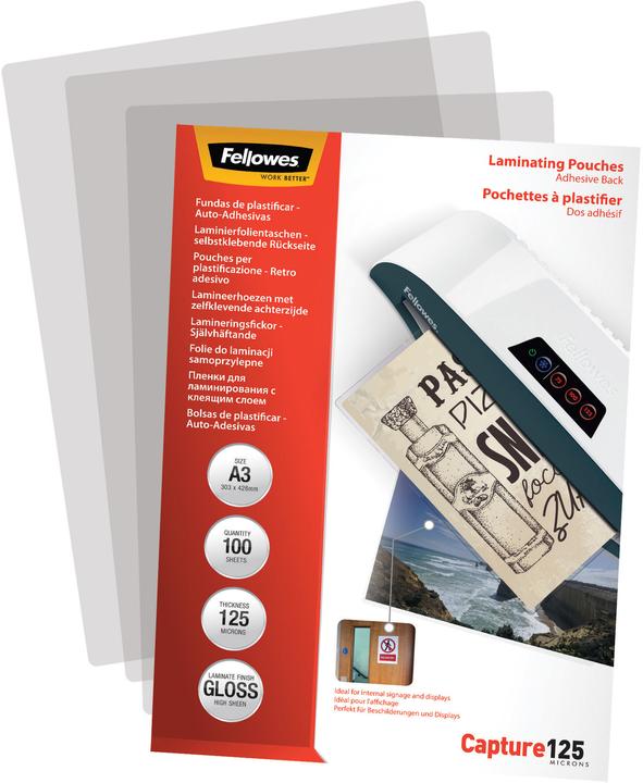 Image du produit Fellowes Film de plastification A3 125 mic auto-adhésif - 100 pcs. (A3, 100 pièce(s), 250 µm)