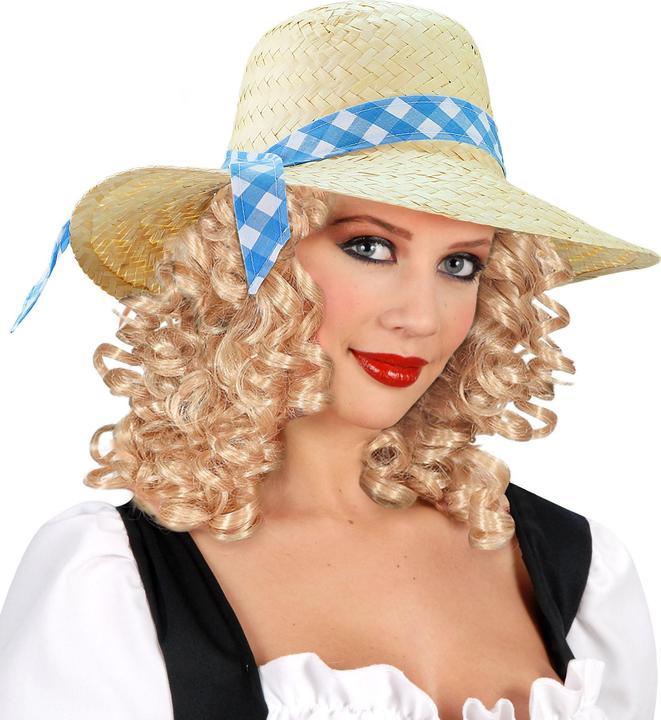 Actual product image Magni Farmer's wife straw hat with blue ribbon