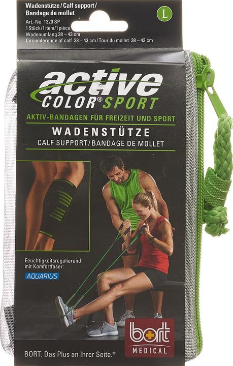 Produktbild Bort Medical ActiveColor Sport Wadenstütze L schwarz (L)