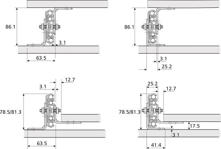 Produktbild Accuride Montagewinkel zu Kugel-Vollauszüge (Schwerlastschiene) 9301 /