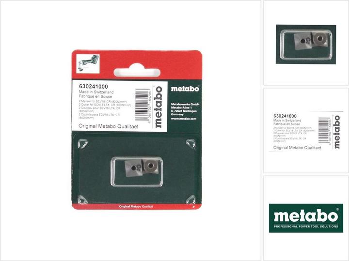 Immagine prodotto Metabo 2 coltelli per SCV18, acciaio fino a 800 N/mm².