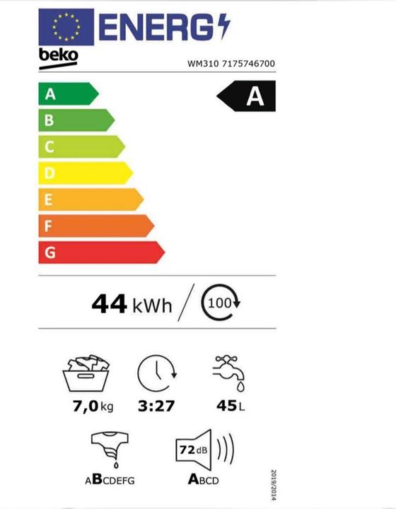 Energie-Label Beko WM310 (7 kg, Links)