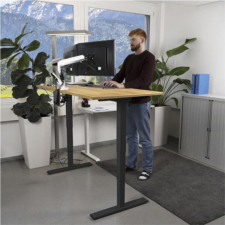 Actual product image Contini höhenverstellbarer Bürotisch 1.4x0.8m Eiche / Gestell schwarz