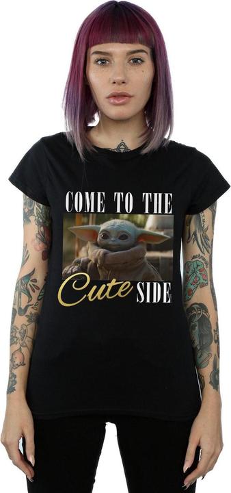 Immagine prodotto Star Wars The Mandalorian Come To The Cute Side Maglietta Donna (XL)