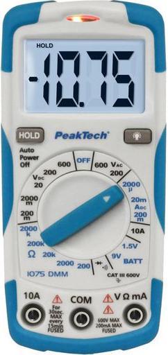 Produktbild Peaktech Digital-Multimeter RMS 1999 Stellen 600 VAC 600 VDC 10 ADC ( 1075) (CAT III 600V)