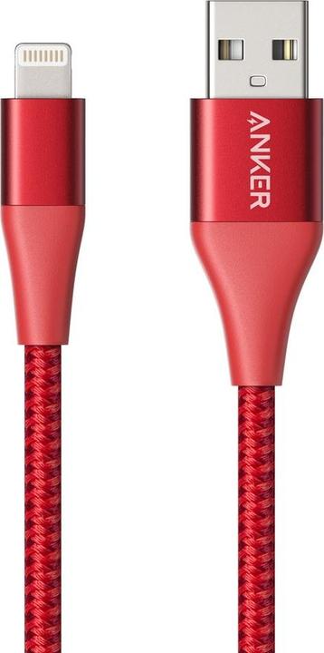 Actual product image Anker - stabiles Lightning Kabel 0,9 Meter, Powerline+ II, rot (MFI) (0.90 m)