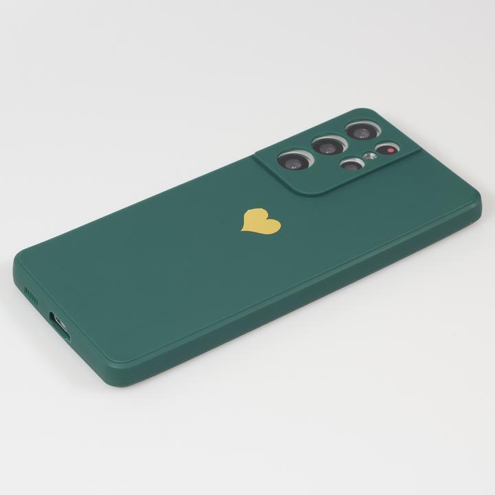 Actual product image PhoneLook Coque Silicone Mat Coeur doré (Samsung Galaxy S22 Ultra)