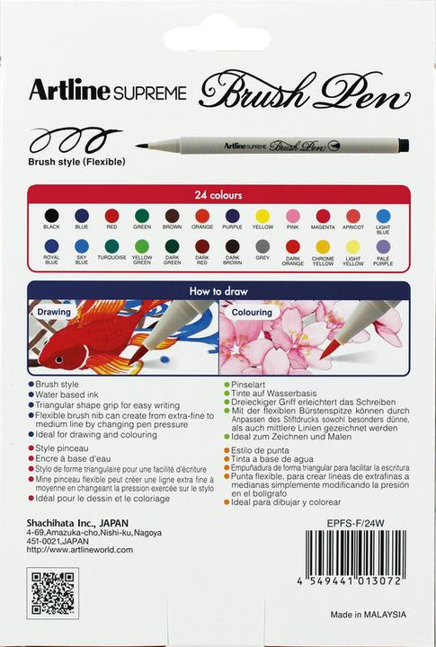 Image du produit Artline Feutre pinceau Brush Pen Supreme (Trié, 24 x)