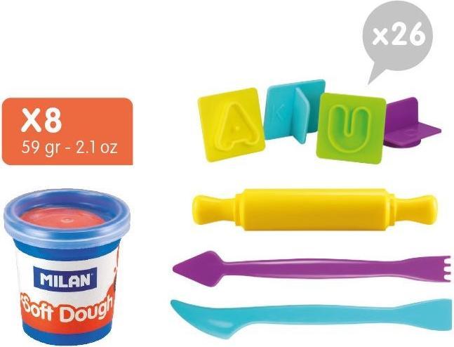 Actual product image Modelling clay with accessories Letters 8 coloured in