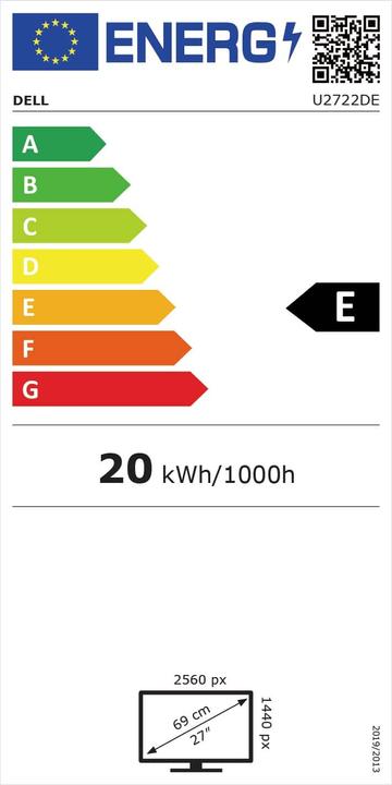 Energie-Label Dell UltraSharp U2722DE (2560 x 1440 Pixel, 27")