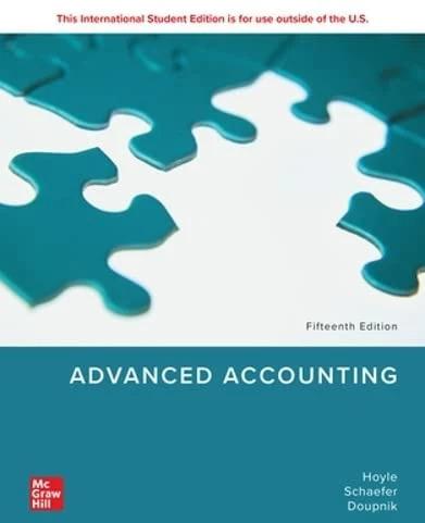 Produktbild Advanced Accounting ISE (Englisch, Thomas Schäfer, Joe Ben Hoyle, Timothy Doupnik, 2023)