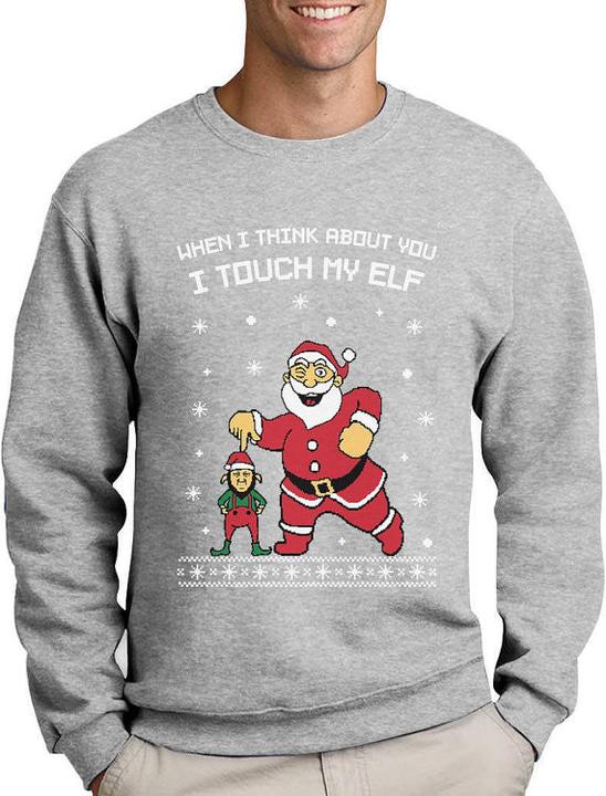 Green Turtle I Touch My Elf - Ugly Christmas Sweater (S)