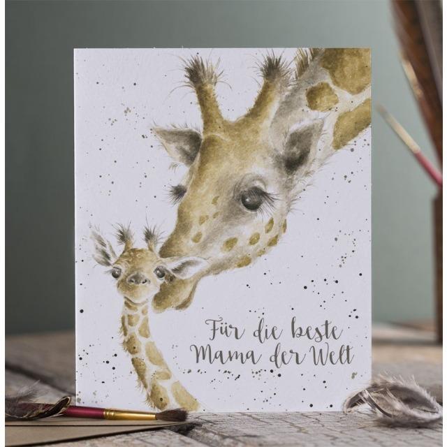 Produktbild Wrendale Design Muttertagskarte - Giraffen FÜR DIE BESTE MAMA DER WELT Wrendale Designs (1 Stk.)