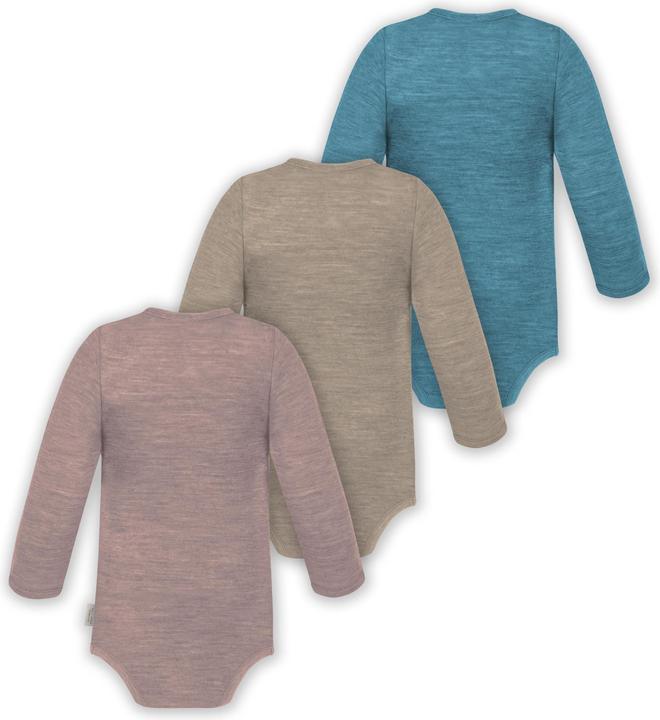 Immagine prodotto Normani Confezione da 3 pezzi di body a maniche lunghe in merino per bambino e bambina - 9355 (80)