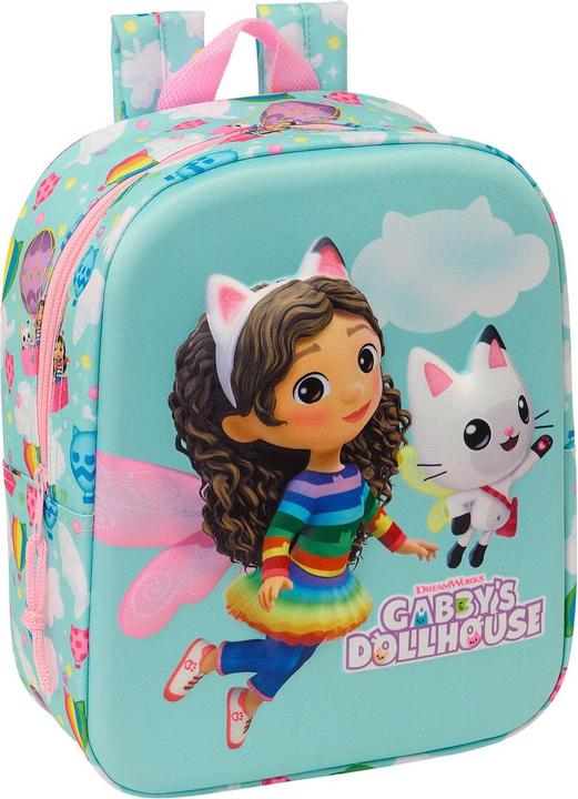 Produktbild Gabby's Dollhouse Schulrucksack Rosa Himmelsblau 22 x 27 x 10 cm 3D