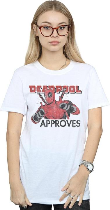 Actual product image Womens/Ladies Deadpool Approves Cotton Boyfriend T-Shirt (L)