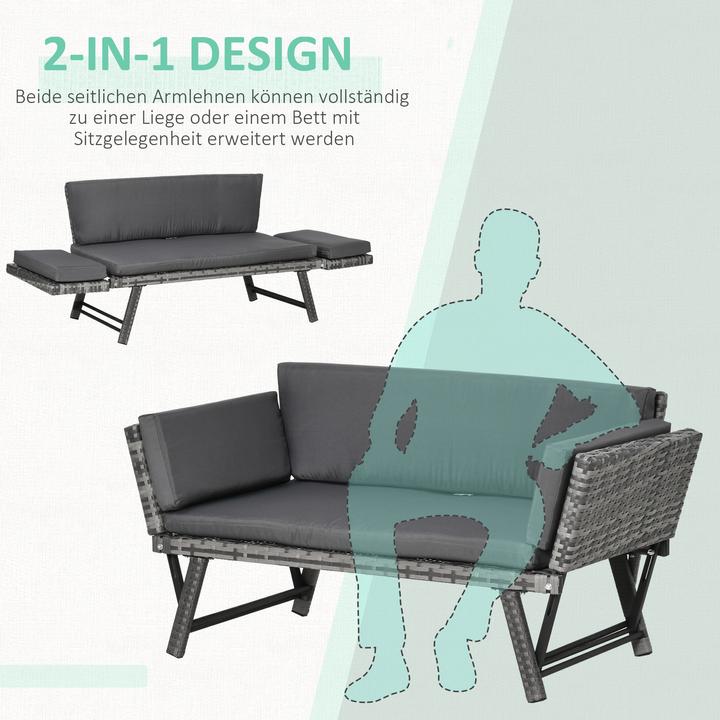 Actual product image Outsunny Garden Sofa with Folding Armrests