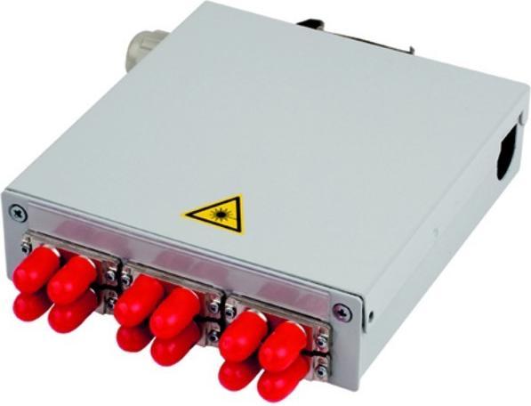 Image du produit Telegärtner STX Répartiteur sur profilé 6xST-Duplex, douille/boîtier métallique, multimode