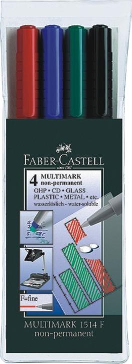 Produktbild Faber-Castell Overheadstift Multimark Non-Permanent (Mehrfarbig, 0.60 mm, 4 x)