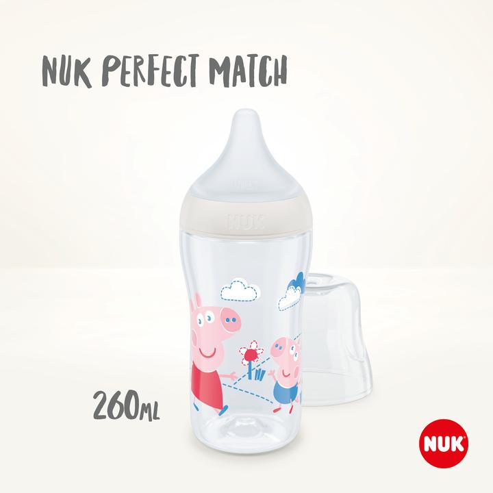Actual product image NUK Perfect Match Peppa Pig PP bottle 260ml, white (260 ml)