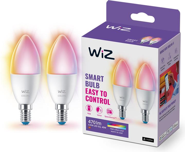 Immagine prodotto WiZ Tunable White & Color (E14, 4.90 W, 470 lm, 2 x, F)