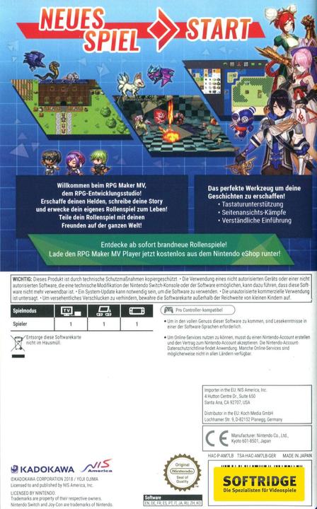 Image du produit NIS RPG Maker MV (Switch, Multilingue)