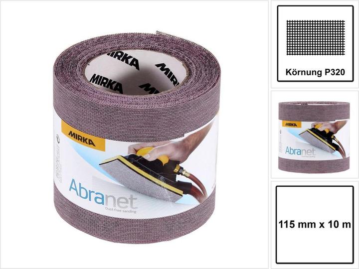Actual product image Mirka ABRANET Sanding paper roll 115mm x 10m P320 Sanding roller Velcro ( 545BY001323R ) (P320)