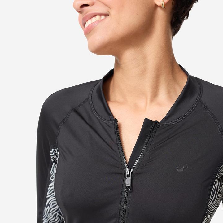 Produktbild Nabaiji Aquafitness-Shirt Phoebe langarm Reissverschluss Aquagym Aqua-Cycling schwarz (42)