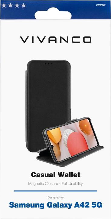 Produktbild Vivanco Casual Wallet Samung Galaxy A42 5G, schwarz