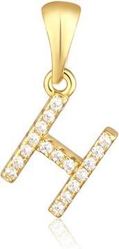 JVD Gold-plated pendant with zircons letter "H" SVLP0948XH2BIGH