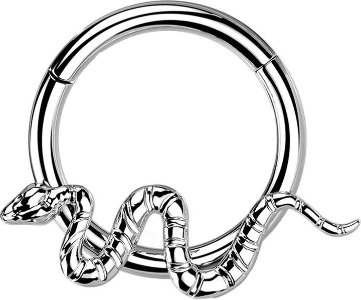 Produktbild Star Piercing Micro Segmentring klappbar silber Schlange (ohne Messing, Titan G23)
