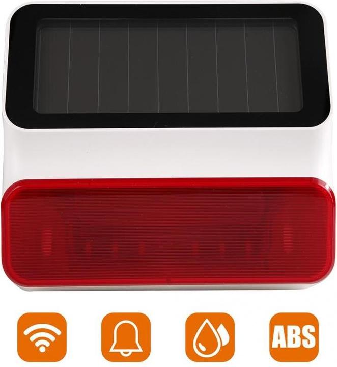 Image du produit éS OUTDOOR solar sirene 100dB met stroboscoop voor alle eTIGER draadloze alarmsystemen.