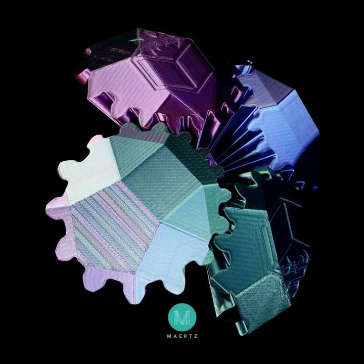 Actual product image Maertz PMMA-1022-001 PMMA-1022-001 Filament PLA Silk Silky glossy 1.75 mm 10 (PLA, 1.75 mm, 1000 g, Blue, Green, Violet)