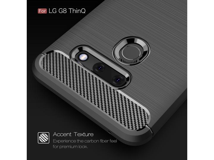 Actual product image Screenguard LG G8 ThinQ Cover Carbon Brushed Soft TPU (G8 ThinQ)