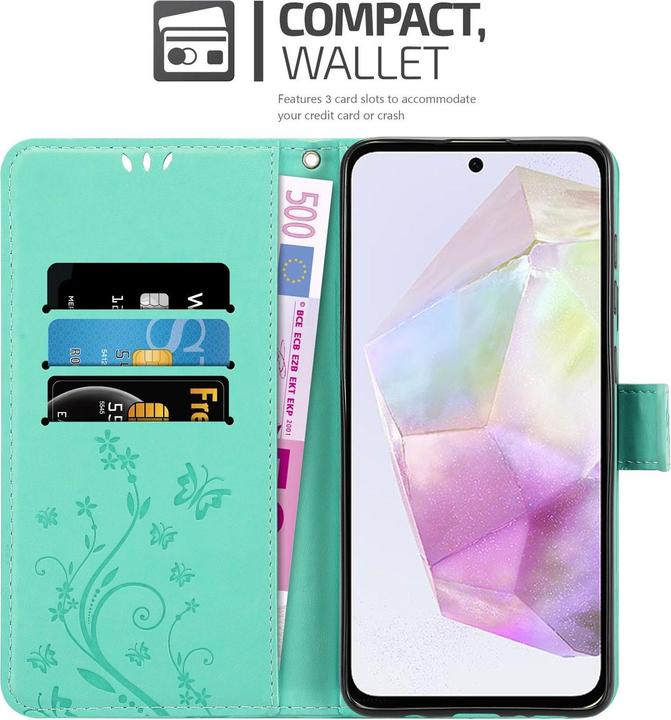 Produktbild Cadorabo Hülle für Samsung Galaxy A35 mit Blumen Muster (Samsung Galaxy A35)