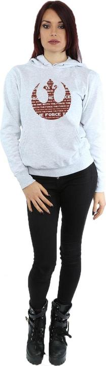 Actual product image Star Wars Womens/Ladies Rogue One I'm One With The Force Alliance Emblem Red Hoodie (XS)