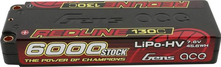 Actual product image Gens Ace RC Battery LiHV 6000 mAh 7.6 V 130C 2S2P Redline Series (7.60 V, 6000 mAh)