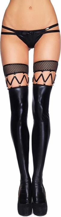 Produktbild 7 Heaven Wetlook, Fishnet and Strappy Stockings (L, XL)