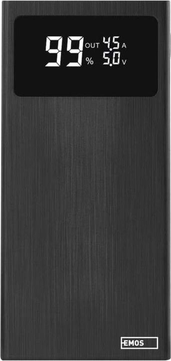 Image du produit Emos Banque d'alimentation BetaQ 10, 10 000 mAh, 22,5 W, noir (10000 mAh, 22.50 W, 37 Wh)