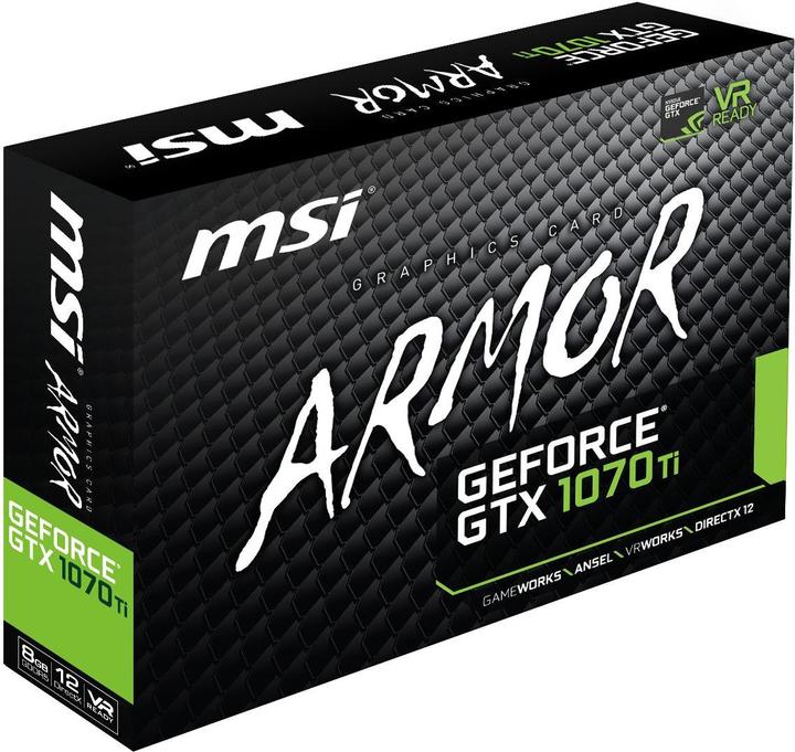 Actual product image MSI GeForce GTX 1070 Ti ARMOR 8G (8 GB)
