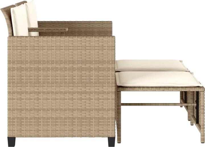Image du produit VidaXL Canapé de jardin 2 places avec table et tabourets