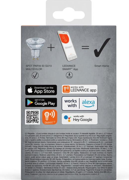 Produktbild Ledvance Smart+ Wifi Spot (GU10, 4.90 W, 350 lm, 3 x, G)